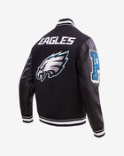 PRO STANDARD Philadelphia Eagles Mash Up Rib Wool Varsity Jacket FPE6410444-BLK Black 5