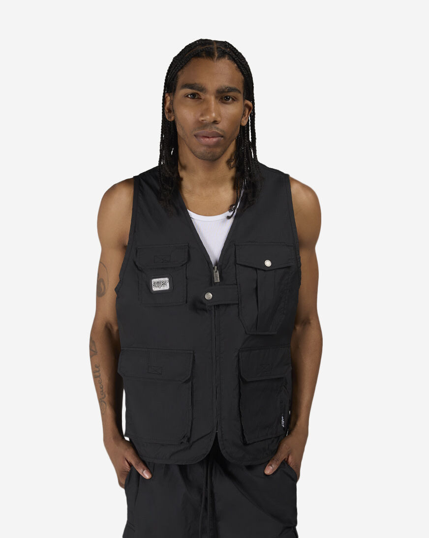 Shop SNIPES Waxed Nylon Vest SS26-MA022-001 black | SNIPES USA