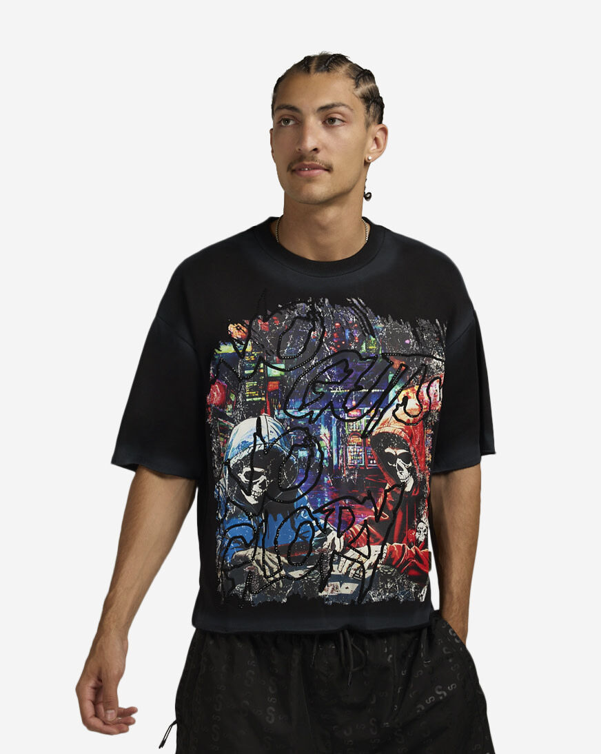 Shop BKYS Apparel No Guts No Glory Cropped Tee T1334-BLK black