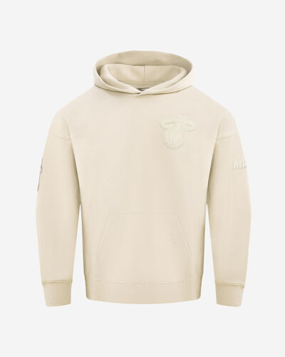 Miami Heat Neutral Drop Shoulder Fleece Pull Over Hoodie
