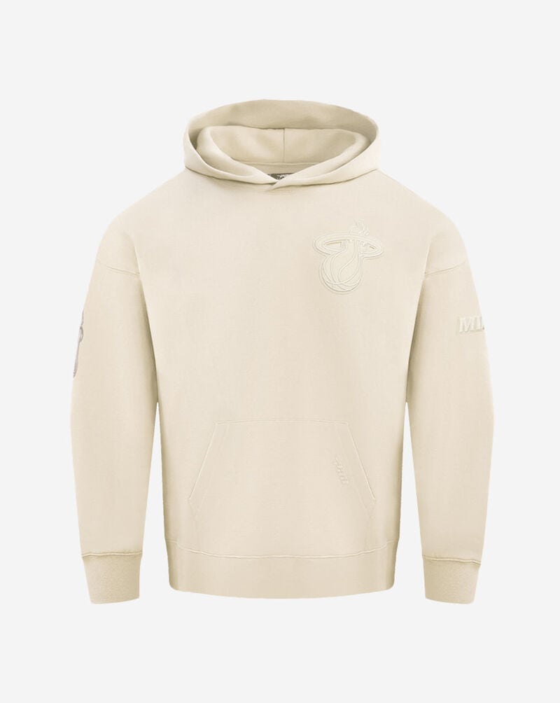 PRO STANDARD Miami Heat Neutral Drop Shoulder Fleece Pull Over Hoodie BMH558734-EGG cream 1