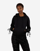 Lace-Up Sleeve Fleece Hoodie