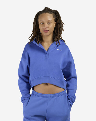 NSW Phoenix Fleece Oversized Cropped Henley Hoodie
