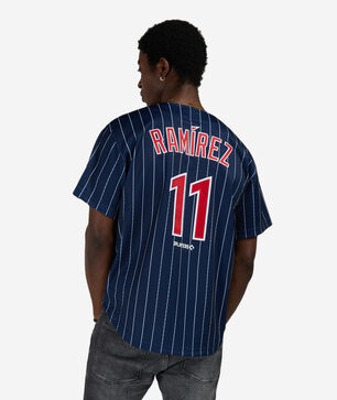 Cleveland Buckeyes Jos&eacute; Ram&iacute;rez Authentic Batting Practice Pinstripes Jersey