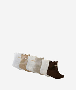 Little Kids' 6PK Ruffle Ankle Socks (5-7)
