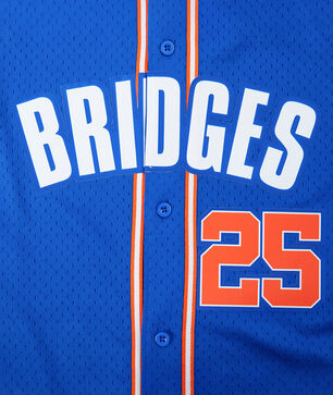 Big Boys' New York Knicks Mikal Bridges #25 Classic Mesh Button Down Shirt