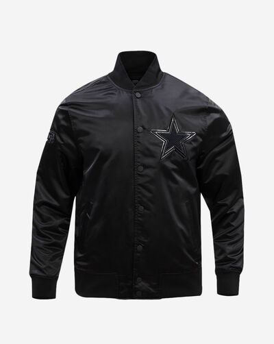 Dallas Cowboys Triple Black Satin Jacket
