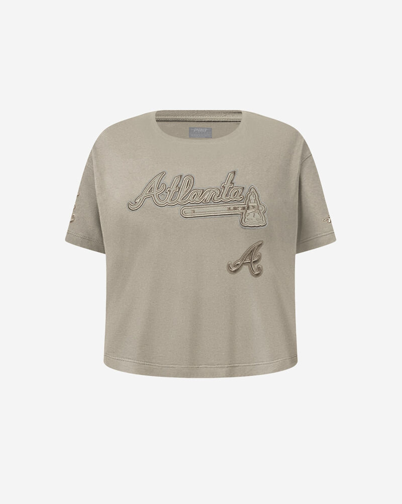 PRO STANDARD Big Girls' Atlanta Braves Retro Neutral Boxy Tee LABBA314988-TAU Beige 1