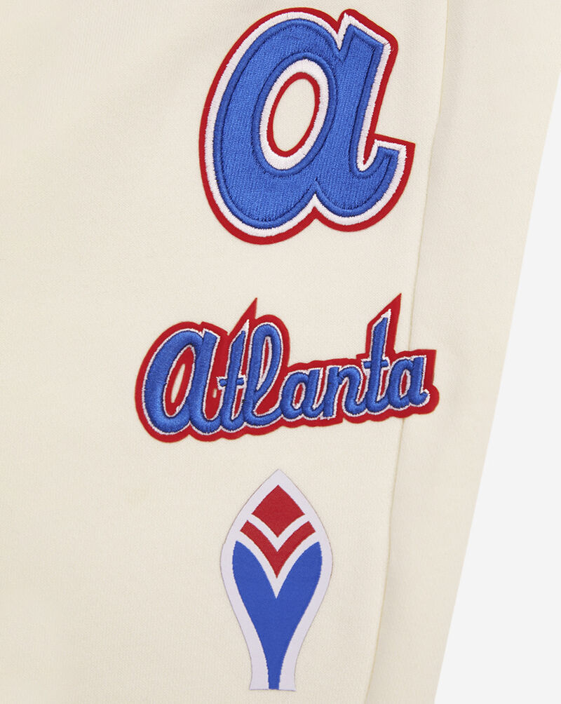 PRO STANDARD Atlanta Braves Retro Classic Rib Fleece Sweatpant LABG314508-ERD cream 2