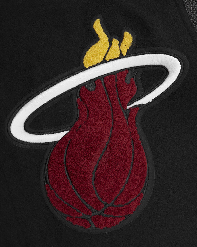 PRO STANDARD Miami Heat Mash Up Rib Wool Varsity Jacket BMH6515732-BLK Black 2