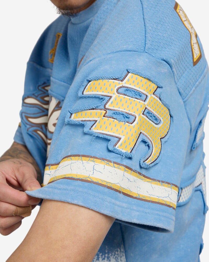 Smoke Rise French Terry Crop Graphic Jersey  KT25355SNZ-BLU Blue 3