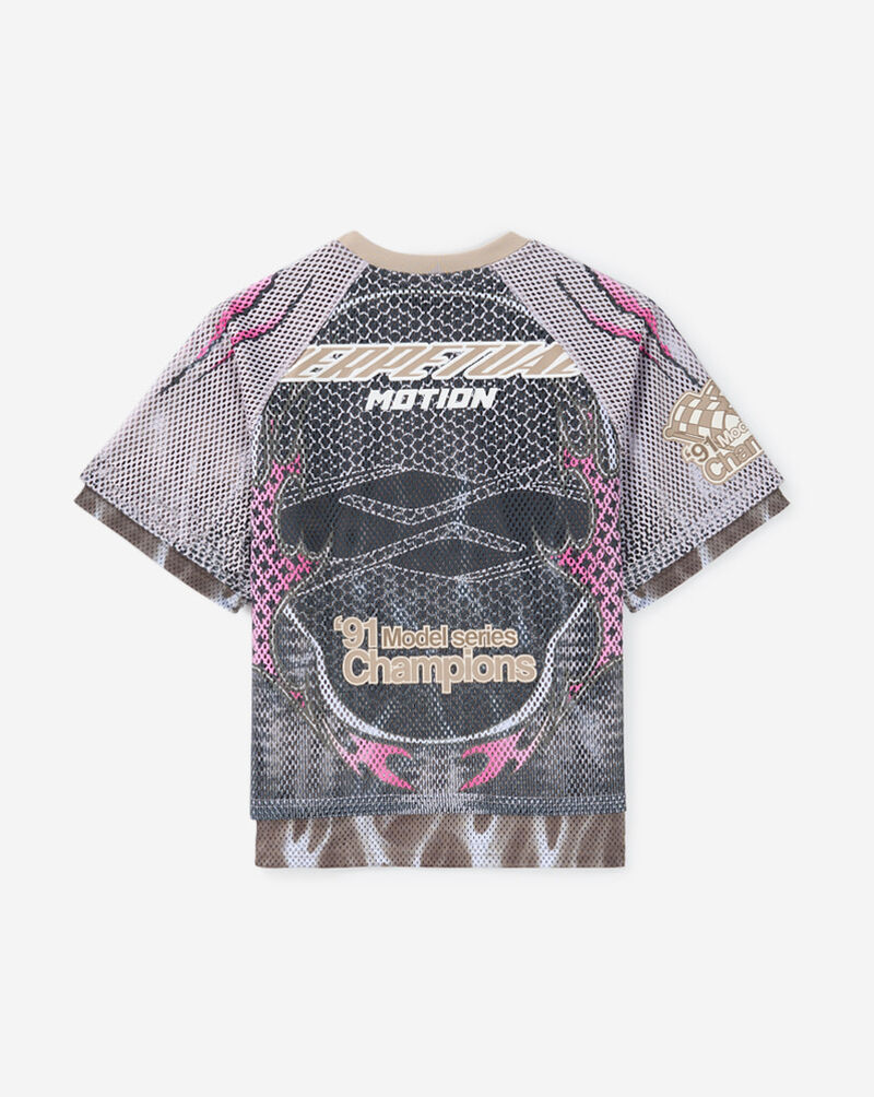 Smoke Rise Kids' Mesh 2Fer Tee BKT26S471SN-OYSTER Grey 3