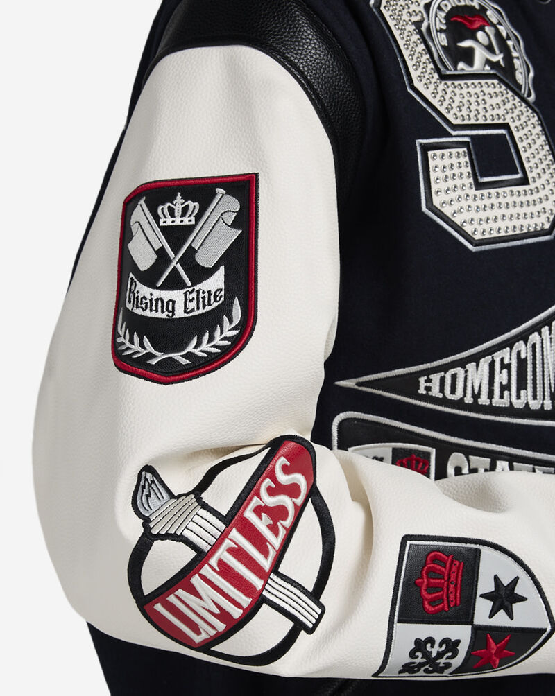 Smoke Rise Luxe Legacy Wool Varsity Jacket  OH25697SN-NAV Blue 3