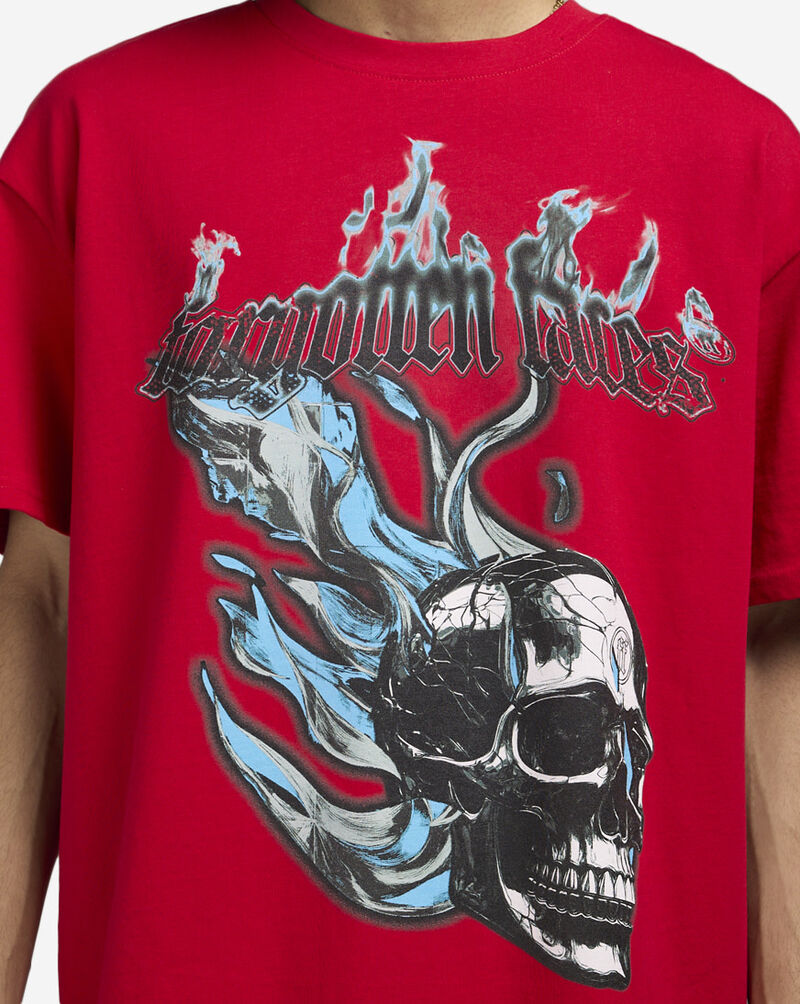 Forgotten Faces Flaming Skull Tee FOFUS116-00491 Red 3