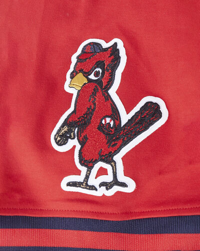 St. Louis Cardinals Classic Chenille Double Knit Short Sleeve Pull Over Hoodie 