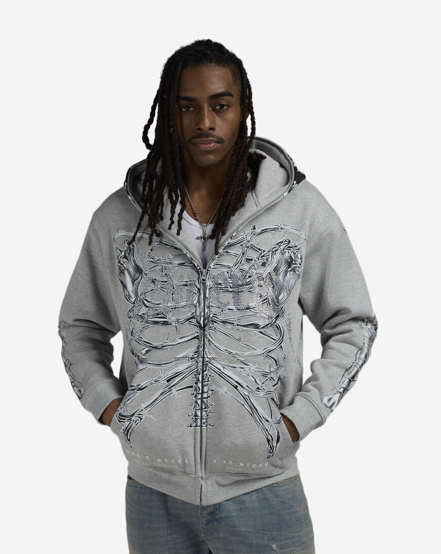 Shop Hasta Muerte Skull Hoodie T2SKULLHOODY-GRY grey | SNIPES USA