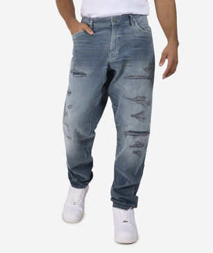 5-Pocket Rip and Repair Straight Jeans