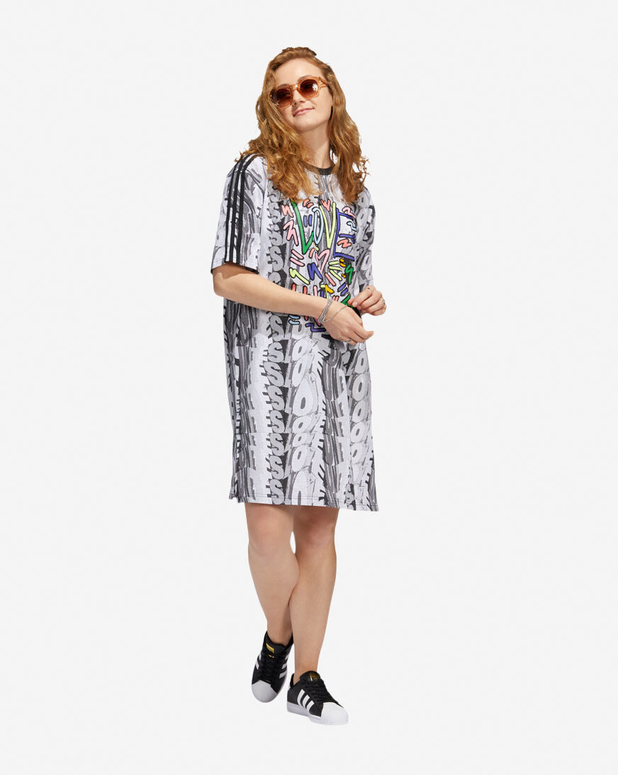 Adidas tee dress multicolor clearance