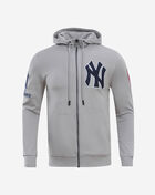 PRO STANDARD New York Yankees Classic Chenille Double Knit Full-Zip Pull Over Hoodie  LNY531890-GRY Grey 1