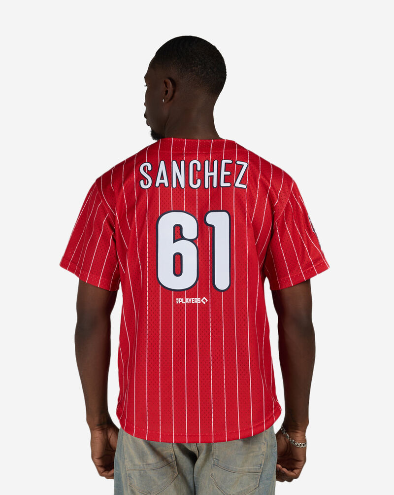 Mitchell  Ness Philadelphia Stars Cristopher S&aacute;nchez Authentic Batting Practice Pinstripes Jersey JY19325-PSRURWH Red 2