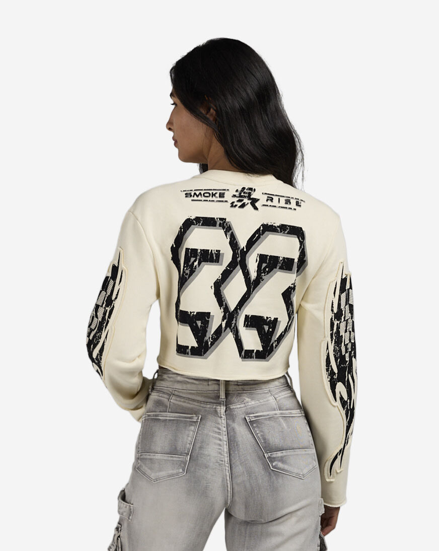 Shop Smoke Rise Crop Rhinestone Graphic Long Sleeve Crewneck