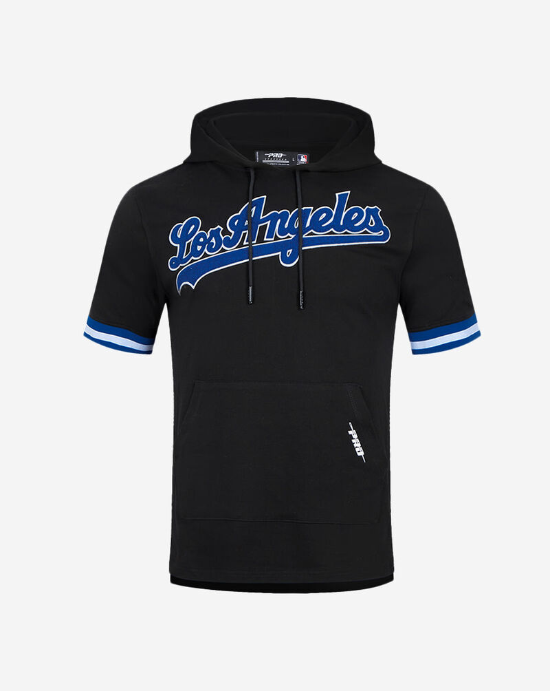 PRO STANDARD Los Angeles Dodgers Classic Chenille Double Knit Short Sleeve Pull Over Hoodie LLD135084-BDB Black 1