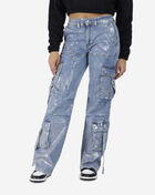 Metallic Cargo Denim Jeans