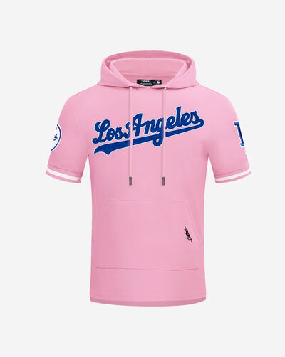 Los Angeles Dodgers Classic Chenille Double Knit Short Sleeve Pull Over Hoodie