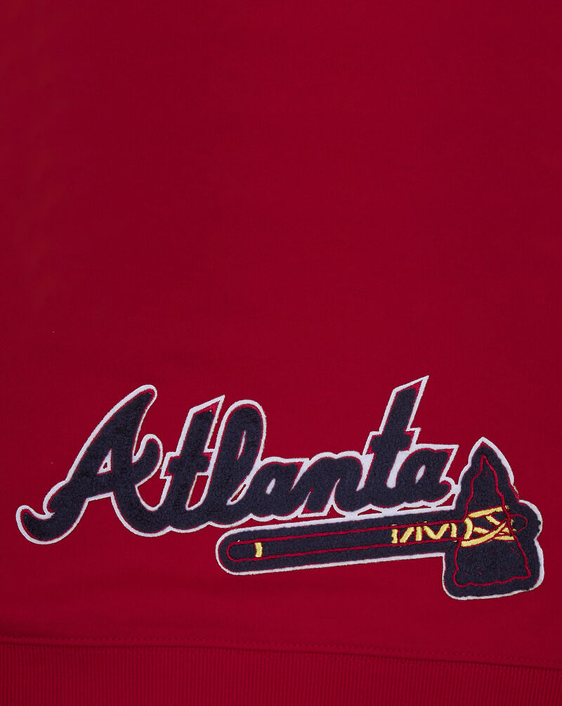 PRO STANDARD Atlanta Braves Classic Fleece Cropped Pull Over Hoodie  LABC34341-RED Red 2