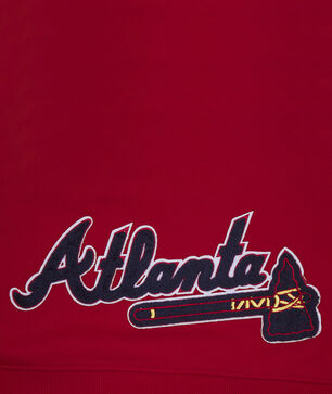 Atlanta Braves Classic Fleece Cropped Pull Over Hoodie 
