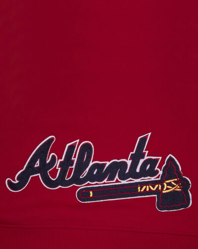 Atlanta Braves Classic Fleece Cropped Pull Over Hoodie 
