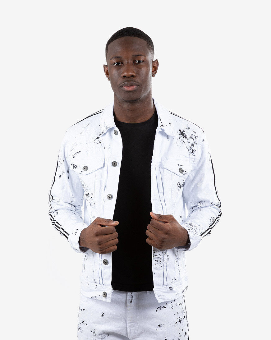 side stripe denim jacket