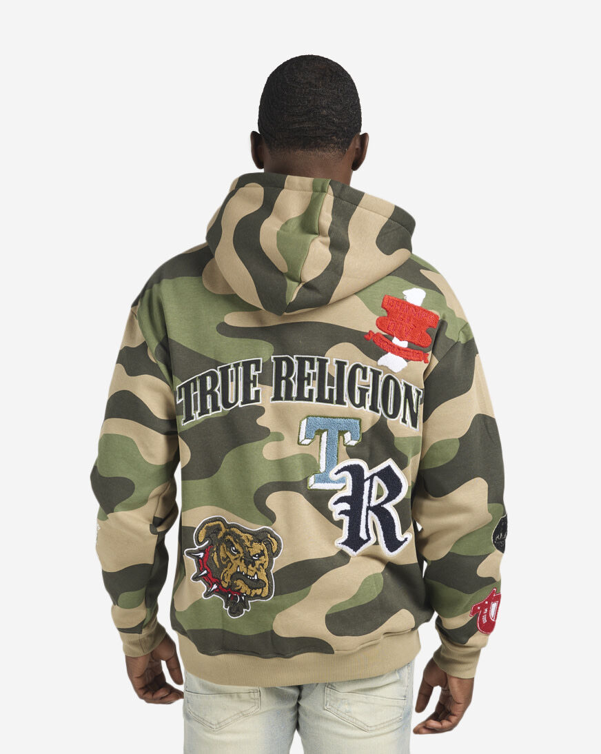 Shop True Religion Logo Patch Hoodie 110583-CAMO camo | SNIPES USA