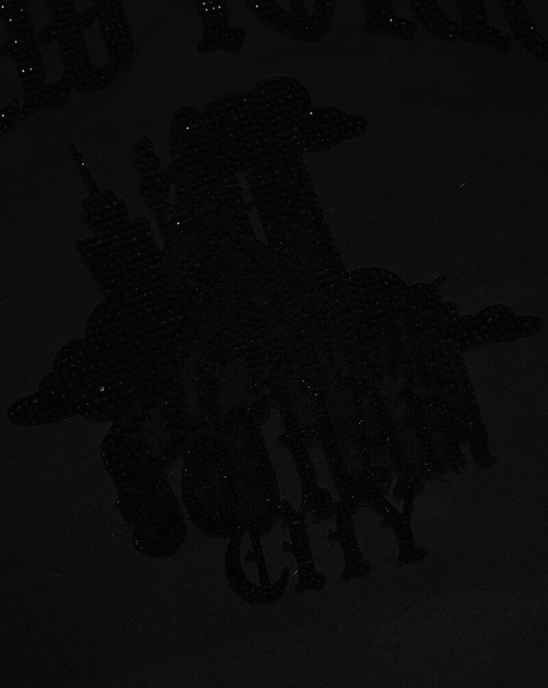 Bag Mafia New York Rhinestone Crop Sweatshirt WC5971109-BLK Black 4