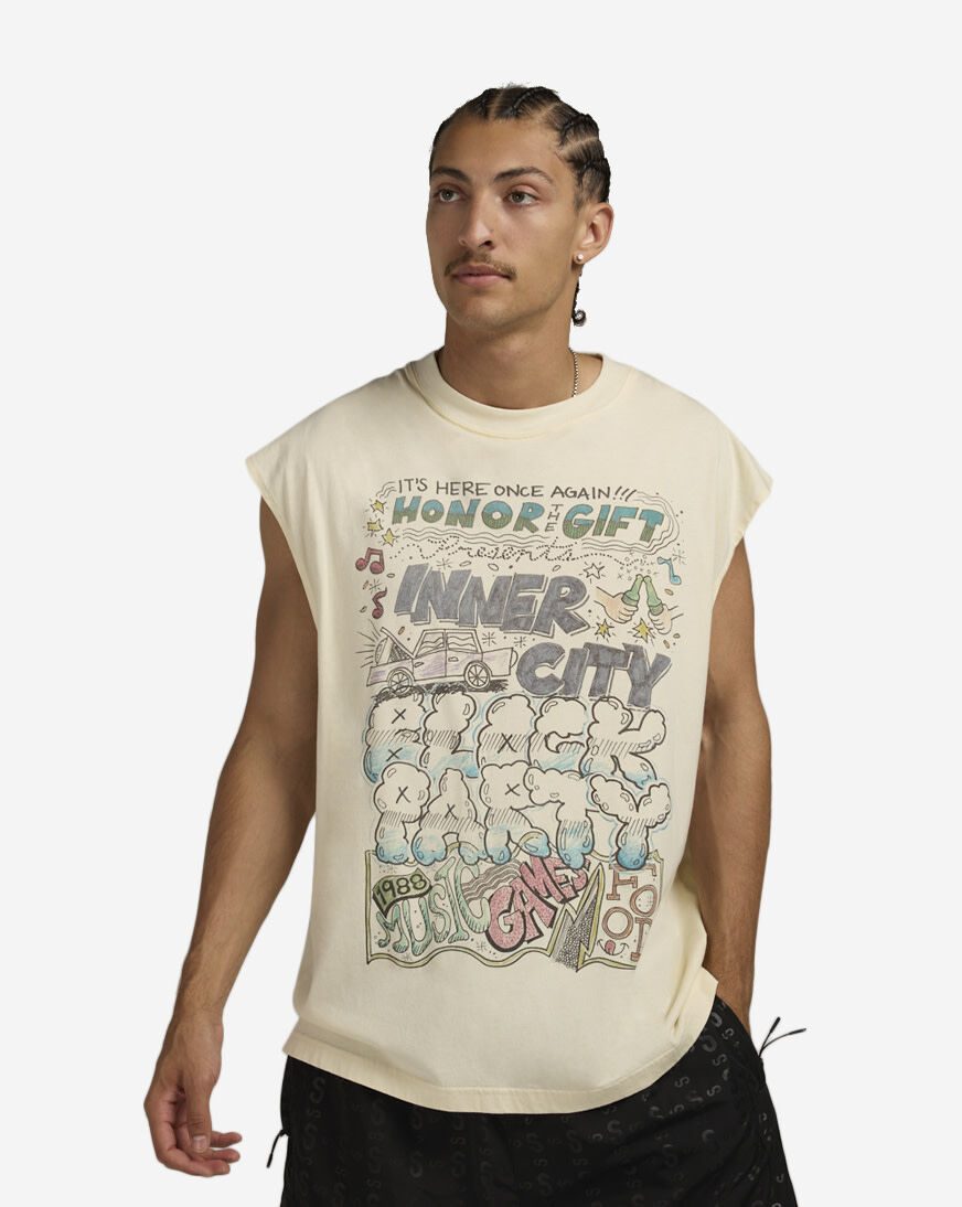 Shop Honor The Gift Block Party Cut-Off Tee HTG250290-BON cream