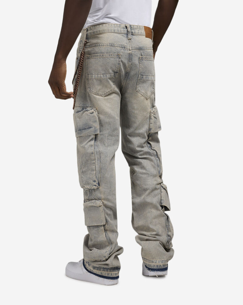 Decibel Baggy Cargo Pants With Chain DECWB476-VIN Blue 2
