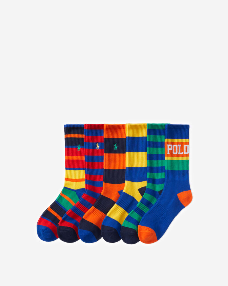 Multistripe Crew 6Pk