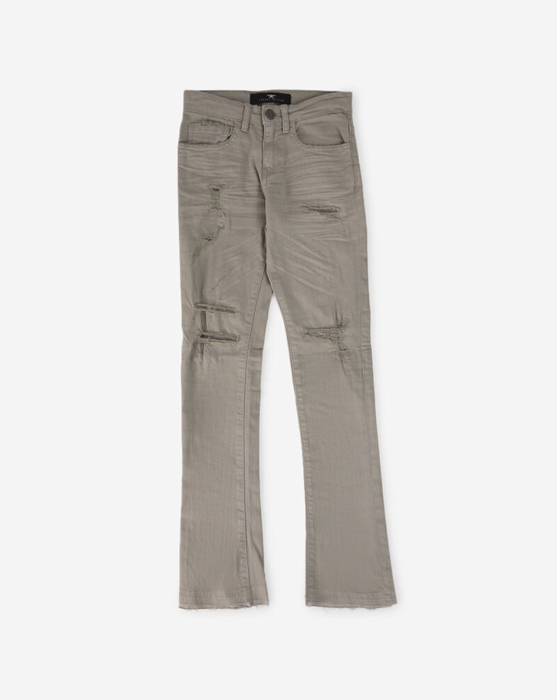 Jordan Craig Grade School Rip  Repair Stack Twill Pants (8-16) JTF956RBJ-LTG Grey 1