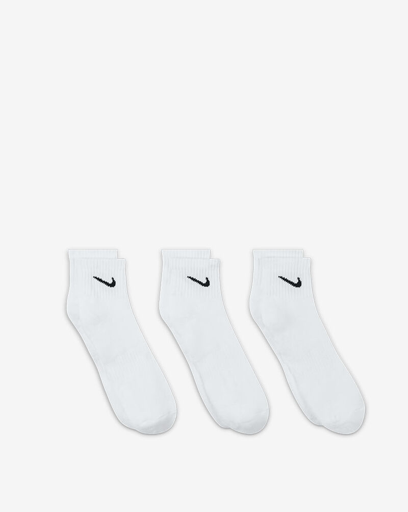 Nike 3Pk Everyday Quarter Cushion Sock SX7667-100 White 3
