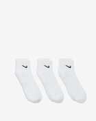 Nike 3Pk Everyday Quarter Cushion Sock SX7667-100 White 3