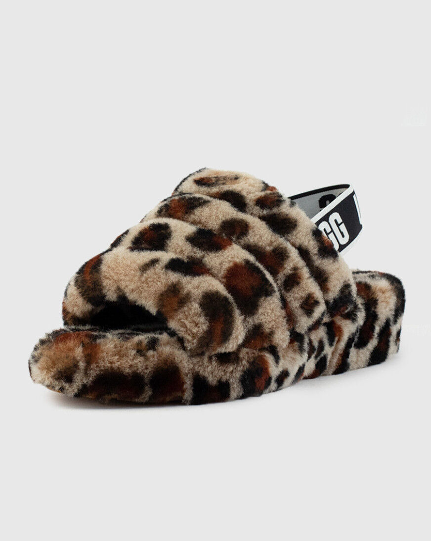 leopard ugg slides
