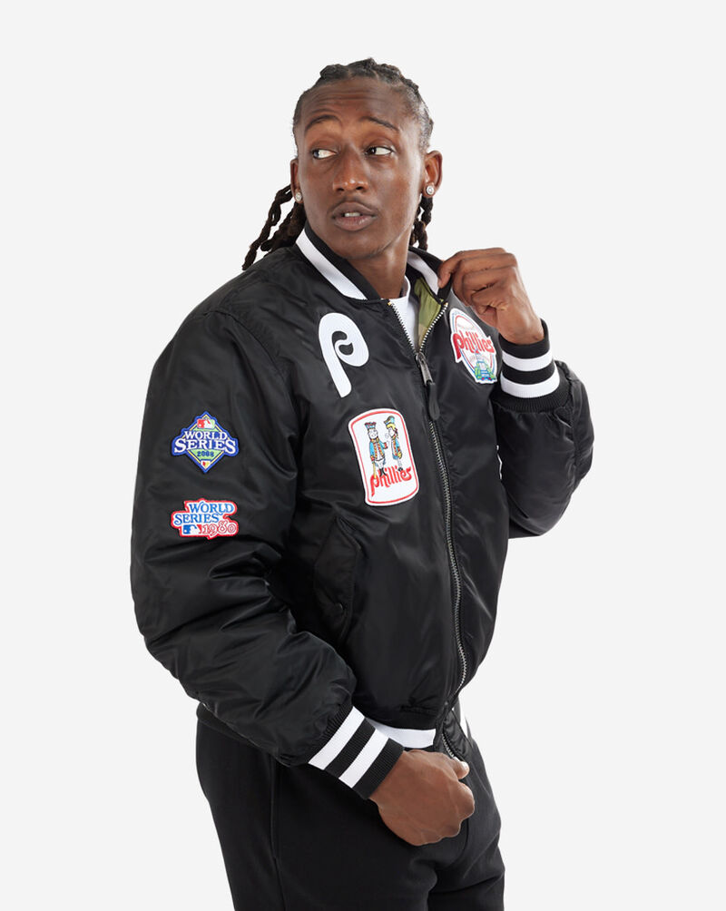 New Era Philadelphia Phillies Alpha Industries MA-1 Bomber Jacket 13026029 Black 3
