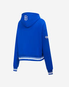 Brooklyn Dodgers Retro Classic Rib Fleece Cropped Pullover Hoodie