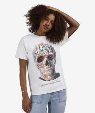 Crystal Bedazzled Skull Tee