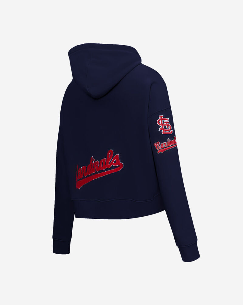 PRO STANDARD St. Louis Cardinals Classic Fleece Cropped Pull Over Hoodie LSCC35214-MDN Blue 3
