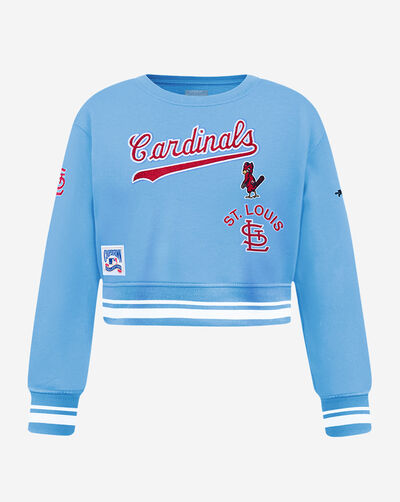 Big Girls' St. Louis Cardinals Retro Classic Rib Fleece Crewneck