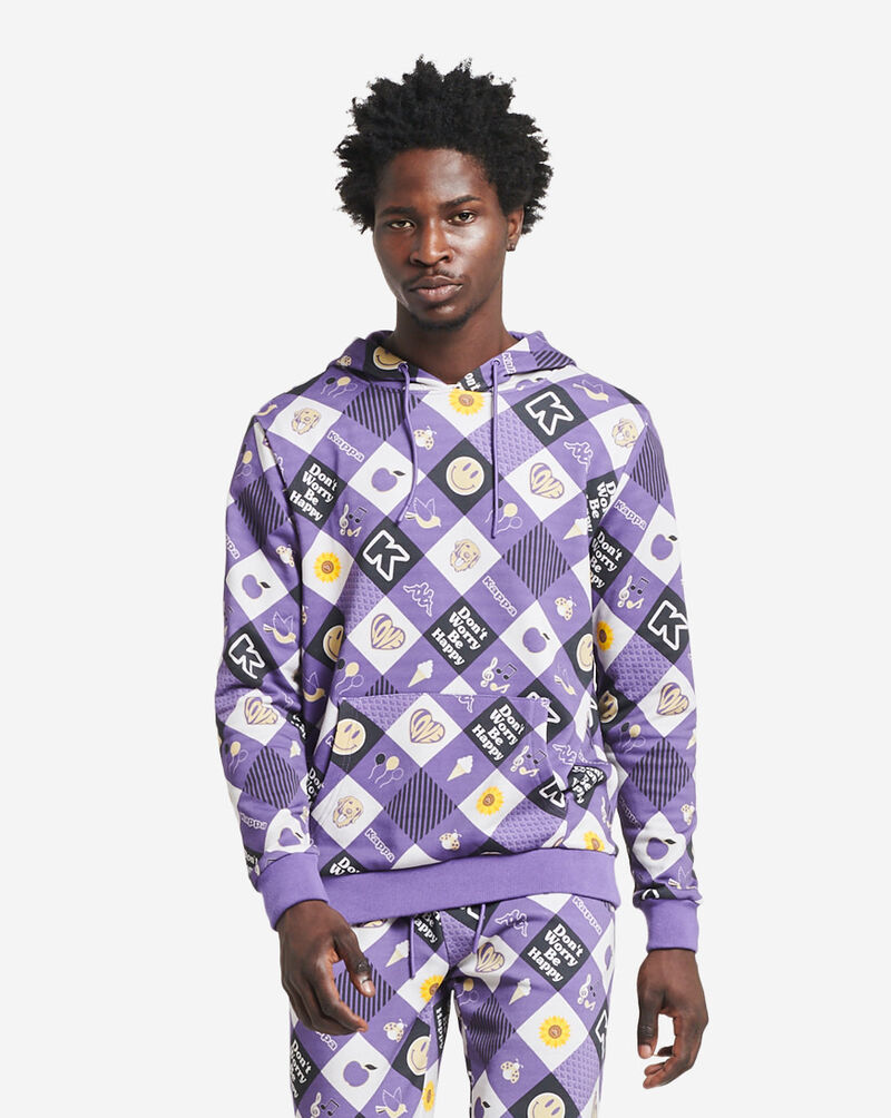 Shop Kappa USA Logo Felix Hoodie 381F5FWA01 purple SNIPES USA