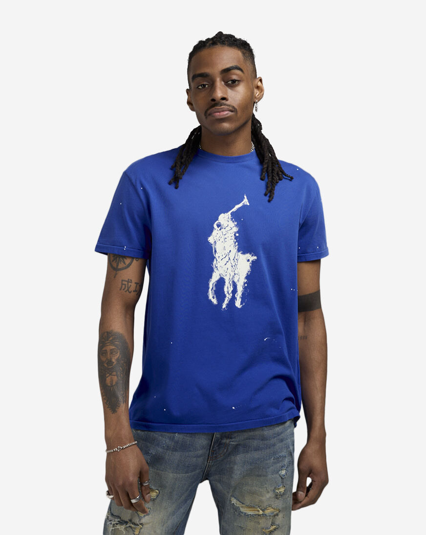 Shop Polo Ralph Lauren Big Pony T-Shirt 710964482001-BLU blue