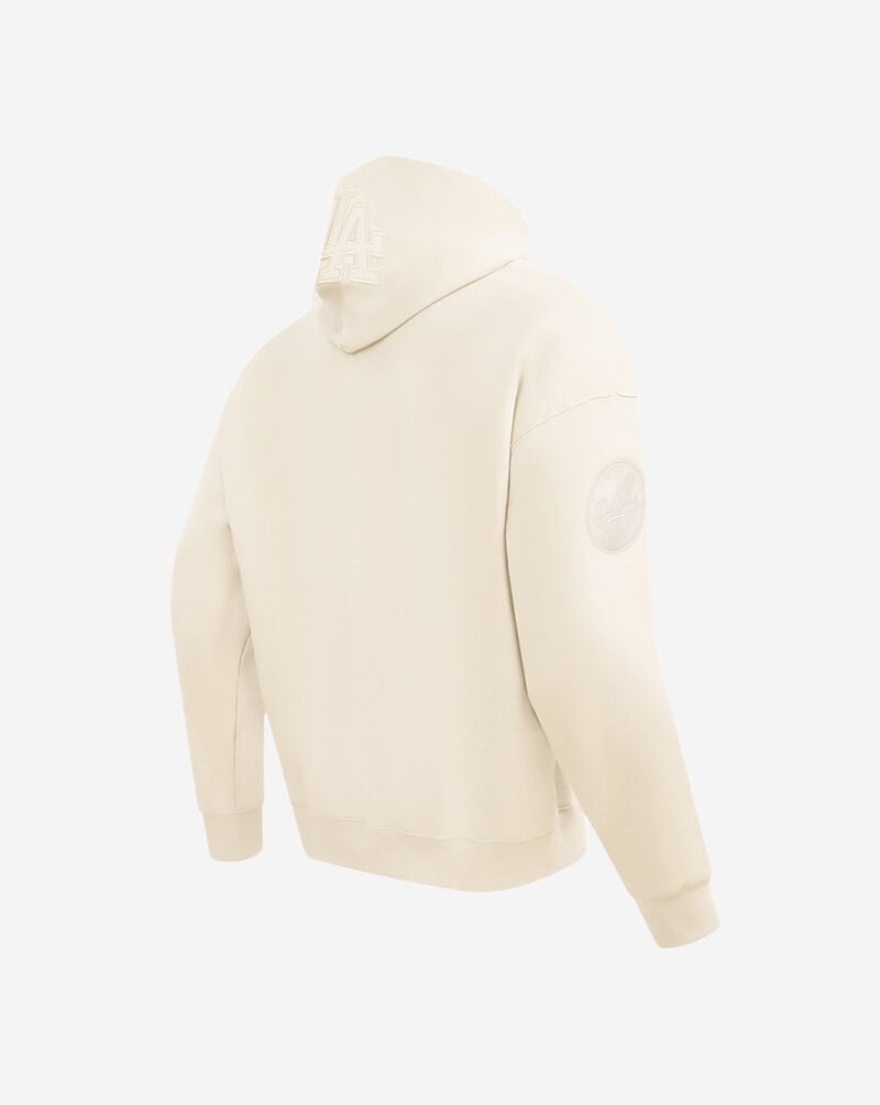 PRO STANDARD Los Angeles Dodgers Neutral Drop Shoulder Fleece Pullover Hoodie LLD537022-EGG cream 3