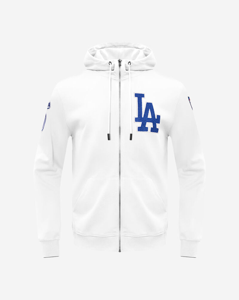 PRO STANDARD Los Angeles Dodgers Classic Chenille Double Knit Full-Zip Hoodie LLD531899-WHT White 1